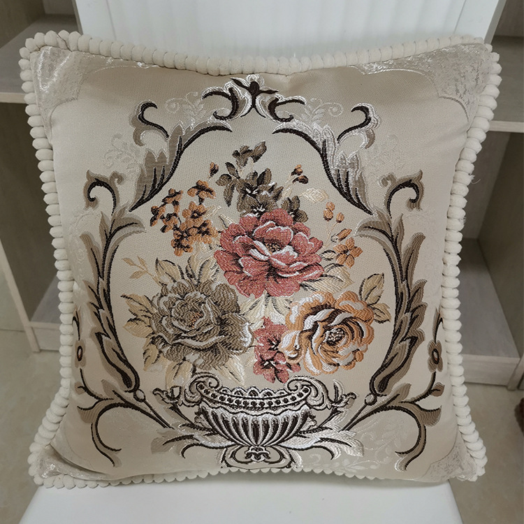 厂家直销 欧式高精密提花抱枕 汽车床头靠垫抱枕套 坐垫面料批发