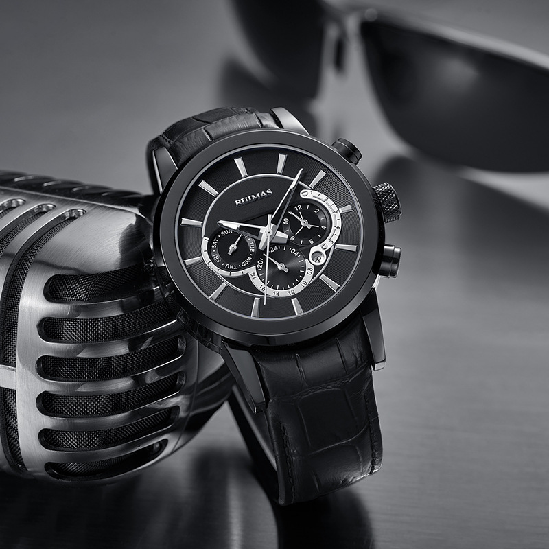 正品热卖瑞马仕RUIMAS商务全自动机械表男皮带多功能男士手表6767