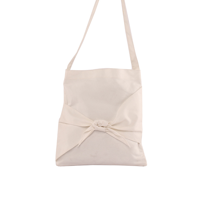 Fresh Bow Simple Canvas Bag Shoulder Bag Chic Literary Female Messenger Bag display picture 36