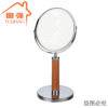 [Custom processing]Wooden handle circular Mirror Cosmetic mirror household gift Metal Desktop Cosmetic mirror Bathroom Mirror