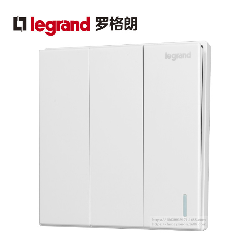 Legrand/罗格朗 逸景系列 三位单控带荧光开关_米兰白K8/33/1/2AE