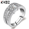 Wedding ring, zirconium for beloved, suitable for import, micro incrustation, European style