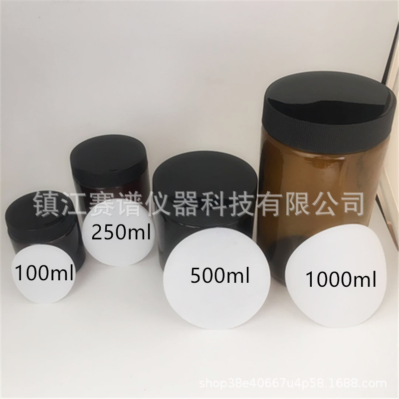 生产SVOC100ml 250ml 500ml 1000ml茶棕色直口土壤采样瓶含PTFE垫