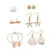 Metal set, marine earrings, boho style, simple and elegant design