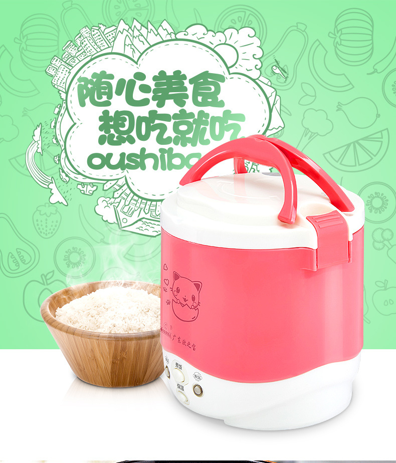 迷你电饭煲锅 12V/24V/220V车载小型电饭煲 煮粥煲汤蒸菜加热保温|ms