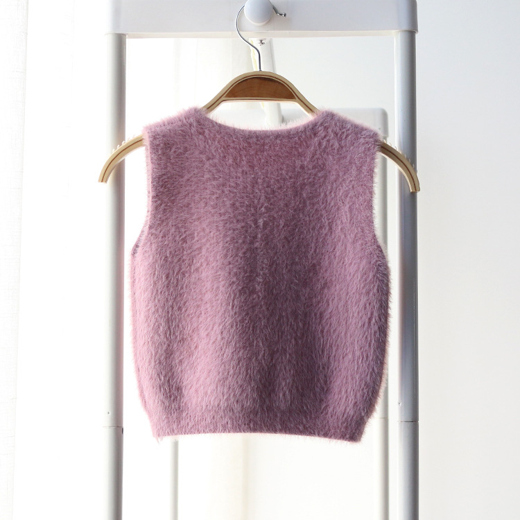 樱桃手工花开衫马甲