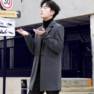 厂家直卖新款双面呢大衣男 呢子大衣男冬季保暖羊绒外套一件代发|ms