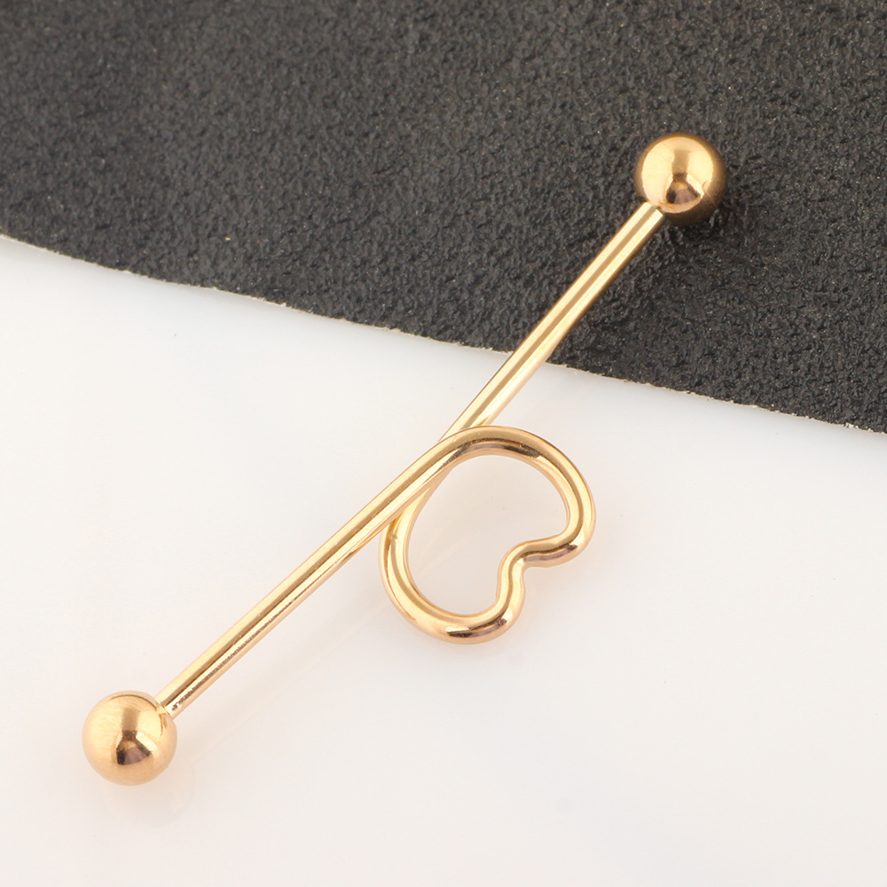 5-Piece Industrial Earring Set Long Rod Piercing Earrings Stainless Steel Ear Cartilage Jewelry Set detail image 11