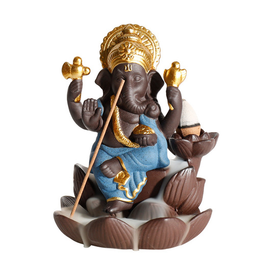 New purple sand backflow incense burner, creative Southeast Asian style Baoxiang lotus smoke backflow aromatherapy burner home decoration