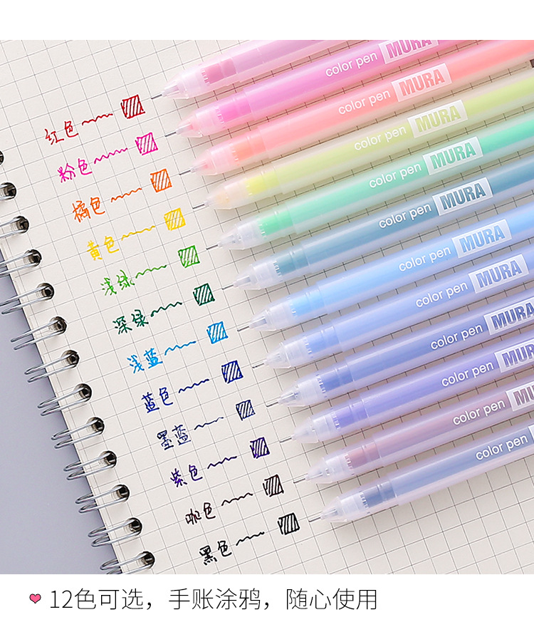 20g Weight Plastic Material Pink, Purple, Red, Green, Blue, Yellow, Black Color Gel Pen Cute Colorful Hand Pen Student With Korean Black Pen Pen Stationery 无
