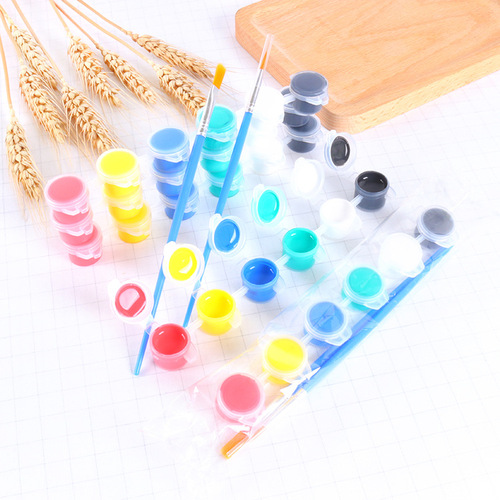 Wholesale 6 colors children's painting acrylic paint 3ml watercolor acrylic paint DIY blank kite paint