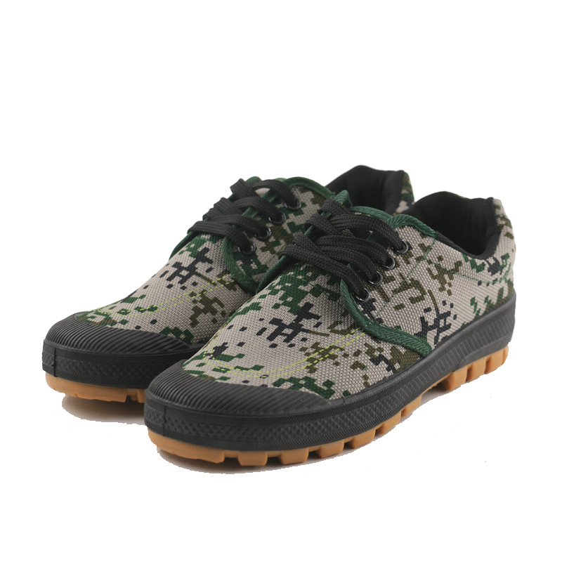 厂家直销耐磨防滑牛筋底黄底解放鞋工地作训干活男女劳保黄球胶鞋