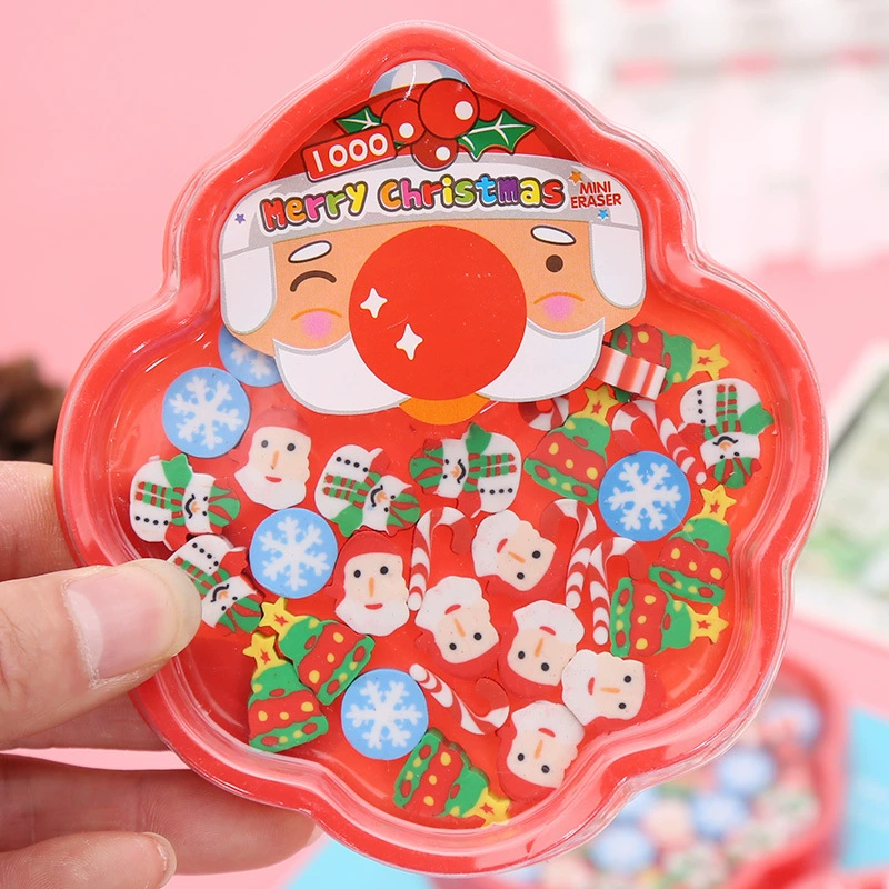 Рождественские Принадлежности Оптом Лоток ластик канцелярские принадлежности Рождественский подарок пожилой Снеговик костыль украшения