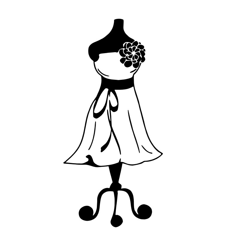 Evening dress dress hanger pattern clothing store window glass personalized carved stickers wall stickers