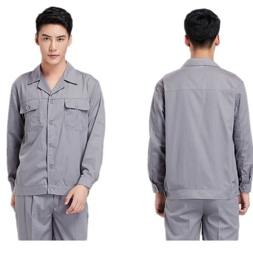 Summer thin long-sleeved construction site workwear set for men, factory workshop workers, wear-resistant labor protection clothing