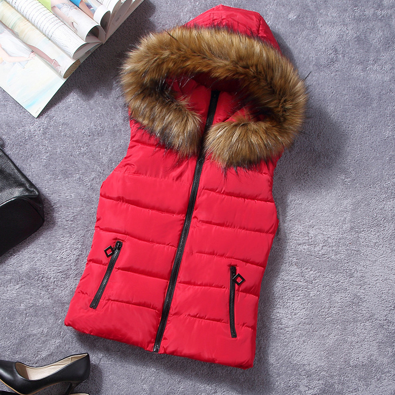 Gilet à capuche pour femme, gilet d'hiver chaud pour femme, gilet d'hiver chaud en coton pour femme_voghion.com