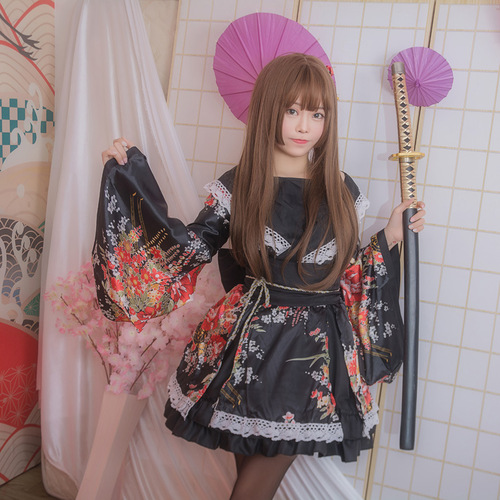 Maid cosplay anime with bliss, Women yukata Kimono Clothing girls kimono dresses modified kimono costume sexy costumes