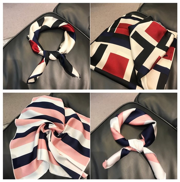 Simple Style Style Women's Simple Style Color Block Polyester Silk Scarf