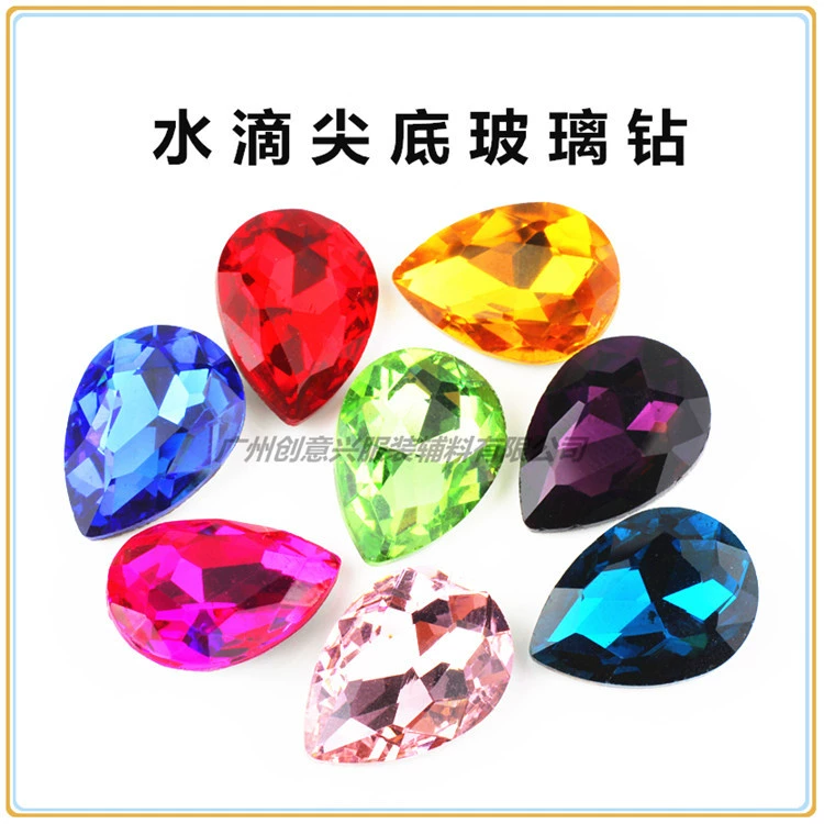 Украшения ручной работы, аксессуары для бижутерии, супер блестящие стеклянные капли, 10*14, заостренное дно, стеклянное алмазное покрытие, посеребренное дно, стеклянное алмазное покрытие