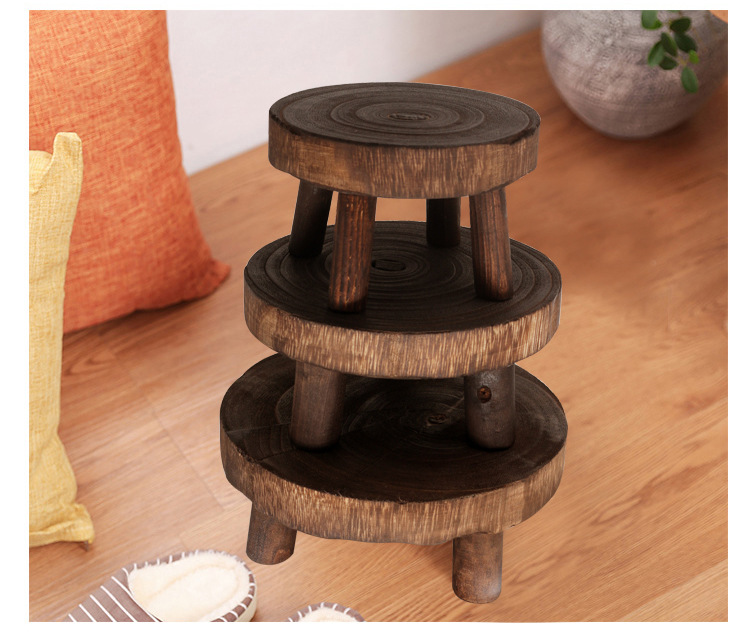 Classical Simple Style Solid Color Solid Wood Jardiniere Artificial Decorations display picture 2