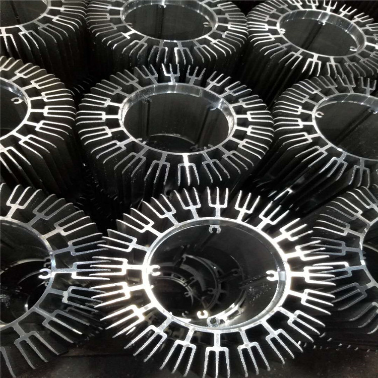 6063铝合金型材太阳花圆形散热器 大功率LED工矿灯散热片铝材