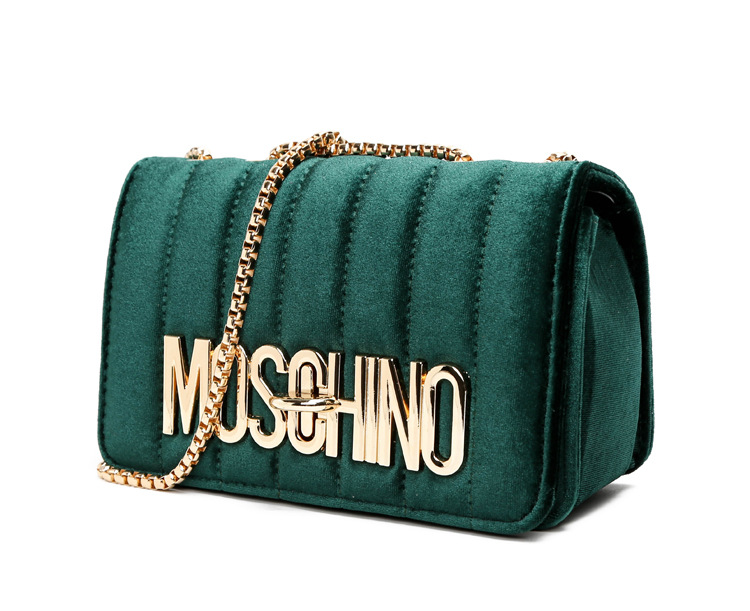 moschino green velvet bag