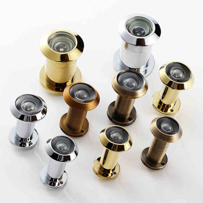 汇泰龙 防盗门猫眼纯铜高清广角门镜防撬玻璃镜片带盖猫眼HA-804|ms