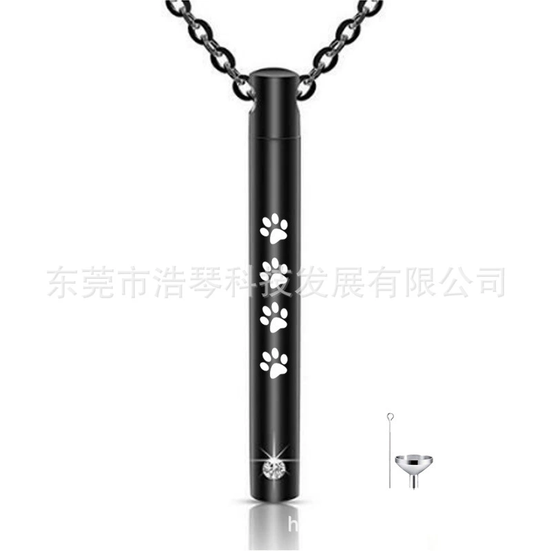 Японские и корейские ювелирные изделия Пара Ожерелье из нержавеющей стали простой цилиндрический флакон духов пепел шкатулка открытый кулон