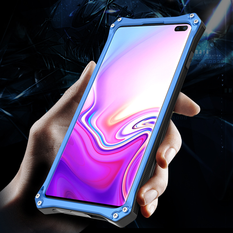 R-Just Gundam Water-resistant Shockproof Dirt-proof Snow-proof Premium Armor Heavy Duty Metal Protective Case Cover for Samsung Galaxy S10 Plus & Samsung Galaxy S10