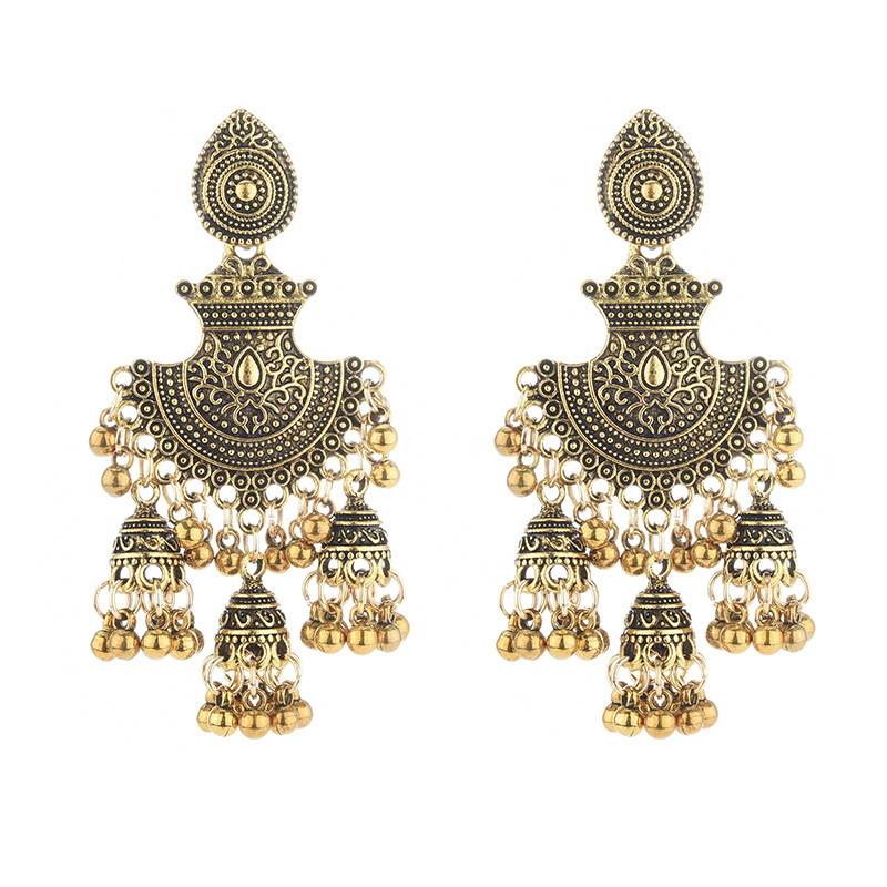 Europe and America Retro Ethnic style Earrings Bohemia Hollow Small bell Earrings Accessories fashion Jewelry Earrings