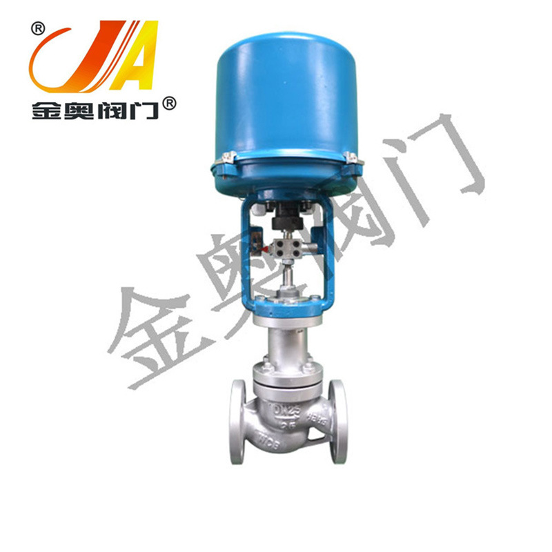 供应 ZAZP碳钢法兰电动耐高温调节阀 dn125单座电动调节阀