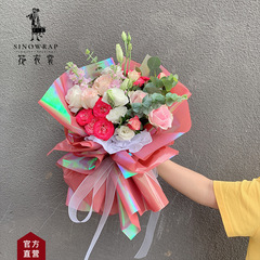 Floral Paper New Product Brano Paper Fresh Rose Packaging Flower Craft Paper Shiny Color Paper Rainbow Packaging Paper