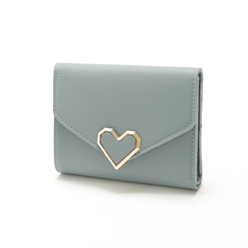 Retro Three-fold Heart-shaped Buckle Wallet display picture 18