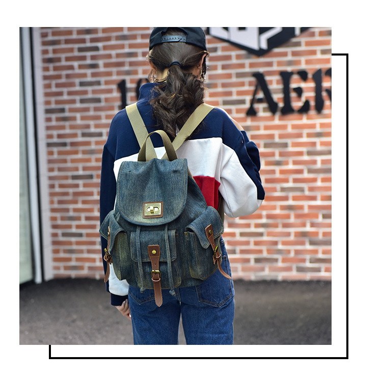 Polyester Lining Material Flip Cover Closure Type Double Shoulder Straps Strap Type Solid Color Casual Travel School Backpack