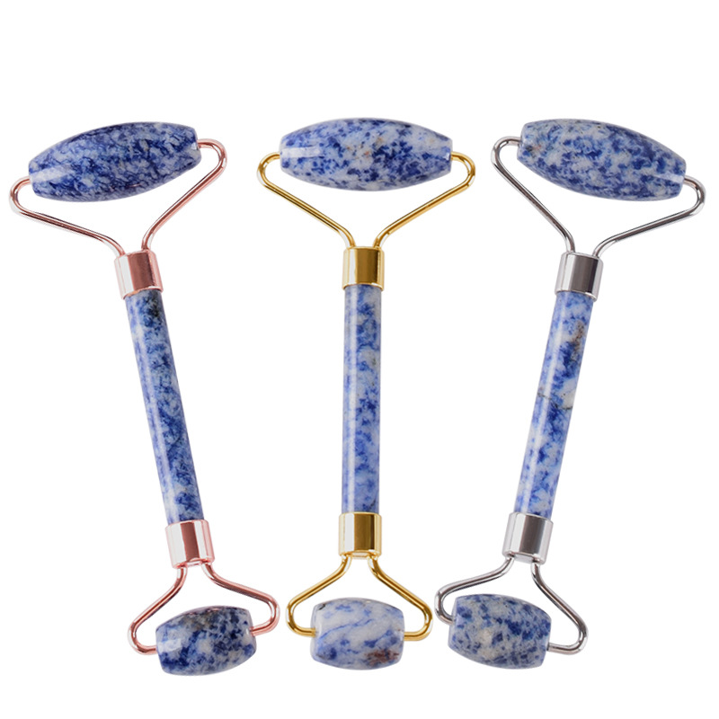 jade Roller Massager Blue dot massage stick Face massage Double head roller Jade massager