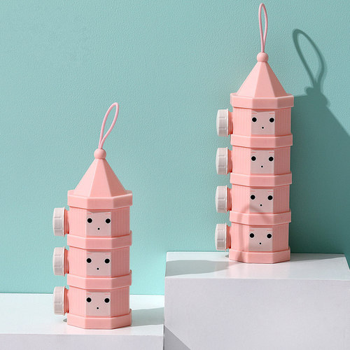 Factory direct sales portable milk powder box for outings, detachable and layered, sealed baby milk powder box wholesale