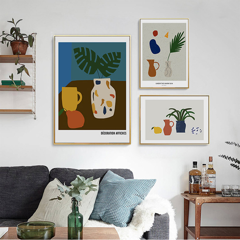 Modern minimalist decoration painting living room bedroom three…
