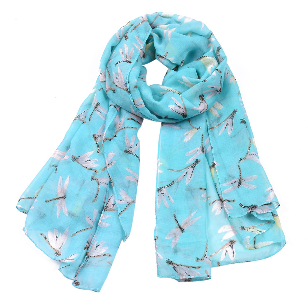 Foulard imprimé libellule unisexe cape de plage été léger_voghion.com
