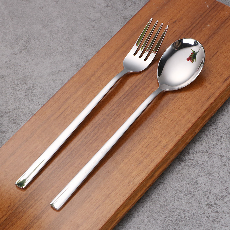 304韓式勺子不鏽鋼餐具 加厚手柄不鏽鋼勺子 實心長柄調羹湯勺