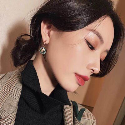 韩版几何耳环女 气质长款耳坠 韩版简约百搭潮网红显脸瘦耳饰
