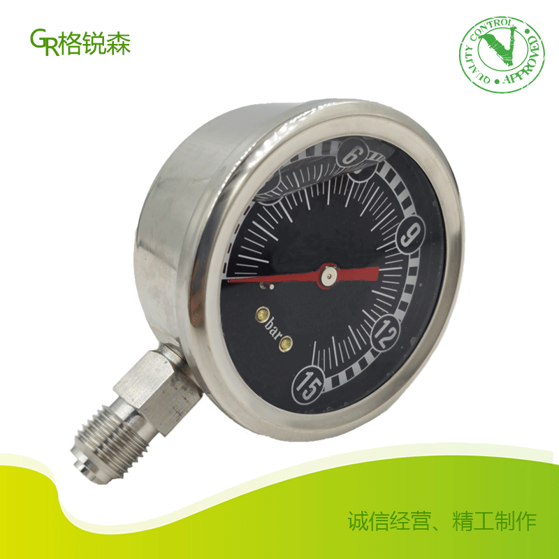 厂家直销YBF60压力表 不锈钢压力表 G1/4铜基座 充油压力表