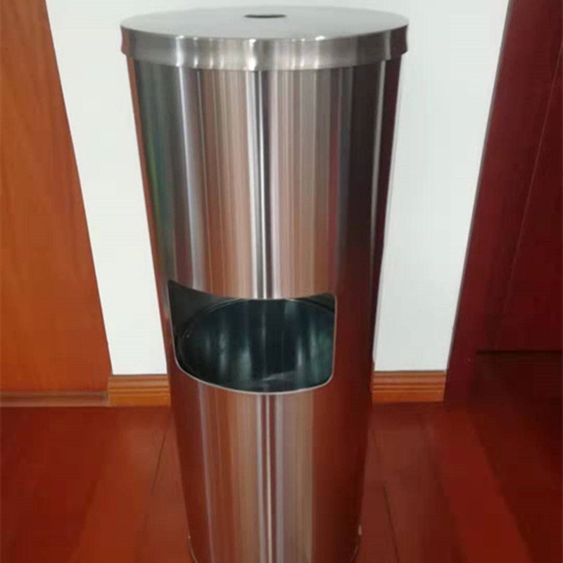 Stainless steel round trash can Business large shopping mall hotel elevator ash bucket gym trash can Stainless steel round trash can Business large shopping mall hotel elevator ash bucket gym trash can