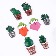樹脂仙人掌植物大眼蘿蔔冰箱貼配件DIY掛鈎冰箱貼飾品配件