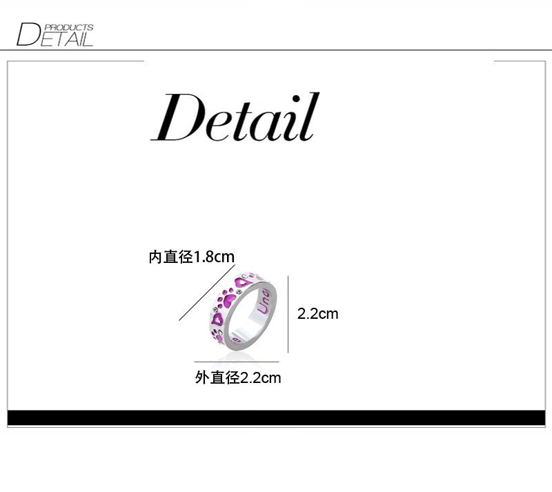 Dog Claw Ring Unconditional Love Fashion Letters Lettering Diamond Ring Accessories display picture 1