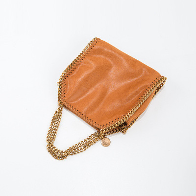 女式冬季包包2020新款迷妳鏈條手提包時尚潮流古金色鏈單肩斜挎包