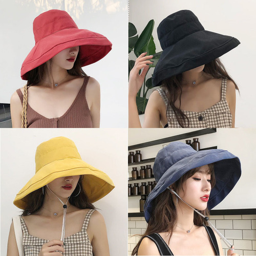 Foldable and convenient resort style fisherman hat retro basin hat summer beach hat wholesale