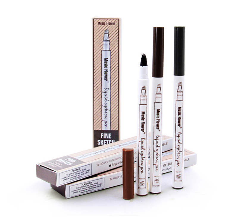 User showcasing eyebrow pencil