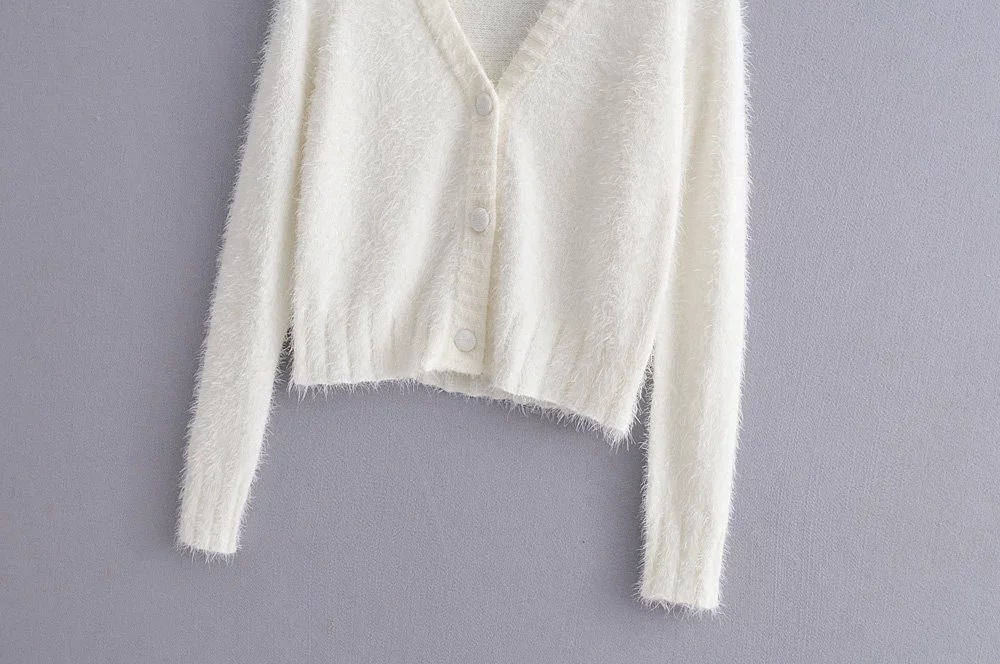 autumn and winter short single-breasted wool knit sweater  NSHS23422