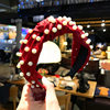 Headband from pearl, cloth for face washing, cute hair accessory, Korean style, simple and elegant design