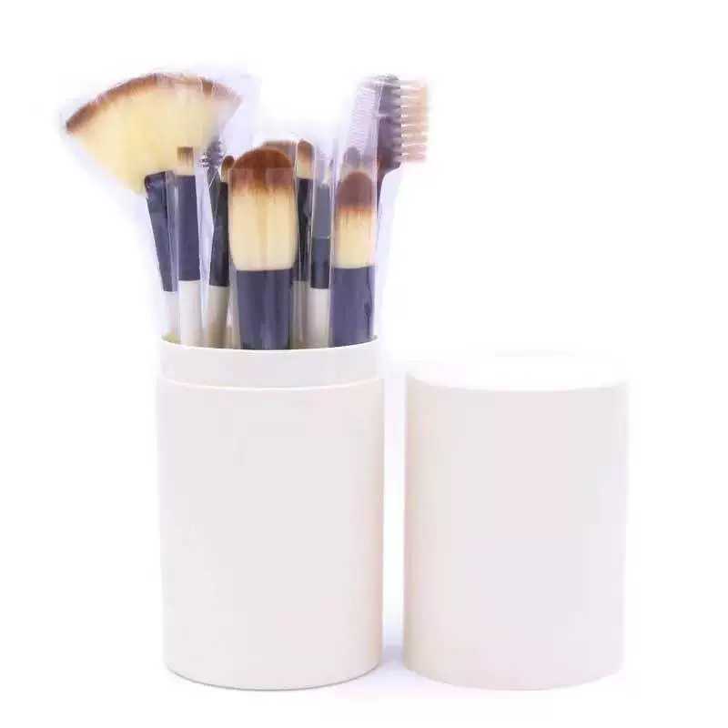 Makeup Brush Set, 12-Piece Portable Travel Kit, Soft Synthetic Bristles, Carrying Tube